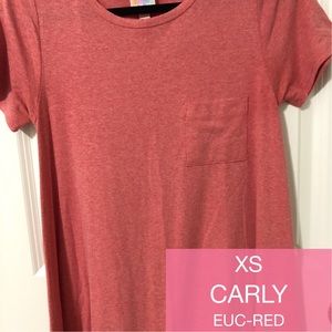 LulaRoe solid red Carly Dress
